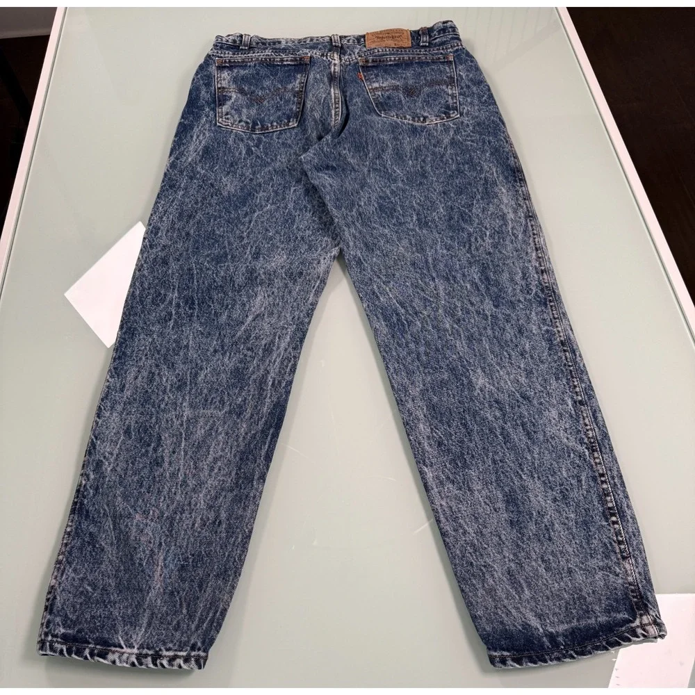 VTG 1989 Levis Acid Washed Jeans Men's 36x30 Blue Straight Leg‎ Streetwear Core